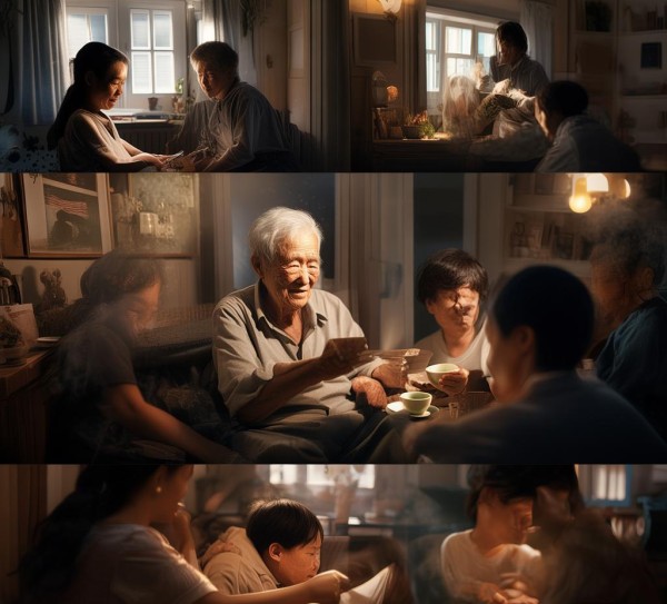 月光下的孝顺,温暖的家庭之爱 月光下的孝顺,温暖的家庭之爱